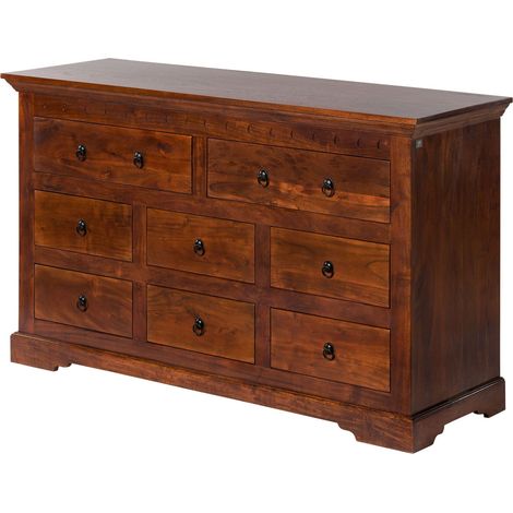 Cassettiera Acacia marrone scuro Laccato 145x49x85 cm (BxTxH) montato OXFORD 524 (1/4)