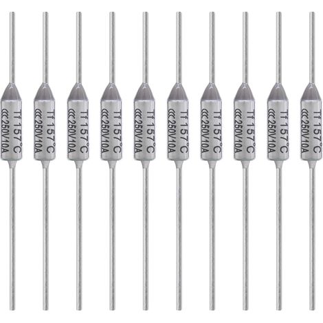 10 Pièces Fusible Thermique 157 Degrés 10A 250V AEC157E 157℃ Fusibles Thermiques de Coupure de Température (1/3)