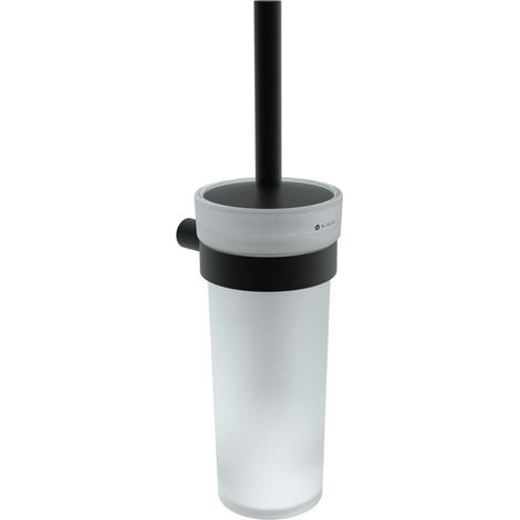 Nimco Bormo - Brosse WC mural avec support, verre/noir mat BRC 11094W-90 (1/2)