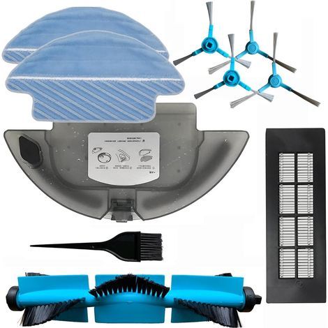 1 depósito de agua + 1 paño de limpieza + 2 cepillos laterales + 1 cepillo principal + 1 cepillo para la aspiradora robot Cecotec Conga Series 3090. Repuestos para el depósito de agua. (1/2)