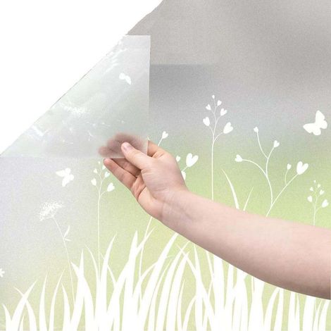 Film anti-regard électrostatique 45 × 500 cm – motif floral pissenlit – protection UV et intimité pour salle de bain et cuisine (1/5)