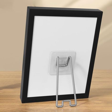 Lot de 3 supports de cadre photo en acier au carbone argenté, support de chevalet de bureau, photos verticales, design robuste (1/5)
