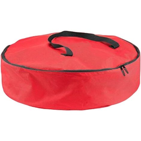 (60 cm di diametro, rosso) 1 borsa portaoggetti per ghirlande e decorazioni natalizie, scatola portaoggetti per albero di Natale in tessuto Oxford impermeabile con finestra, scatola portaoggetti per d (1/5)