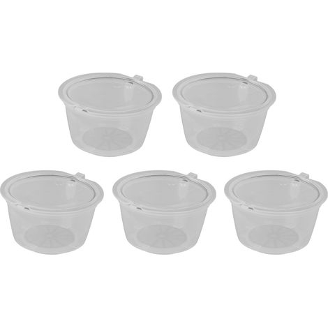 Lot de 5 capsules de café de 50 ml avec filtre à café réutilisable et cuillère pour machine à café DOLCE GUSTO (transparent) (1/5)