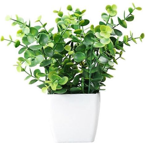 Eucalyptus en pot, mini plantes artificielles, décorations vertes pour bureau - Fy1001 (1/5)