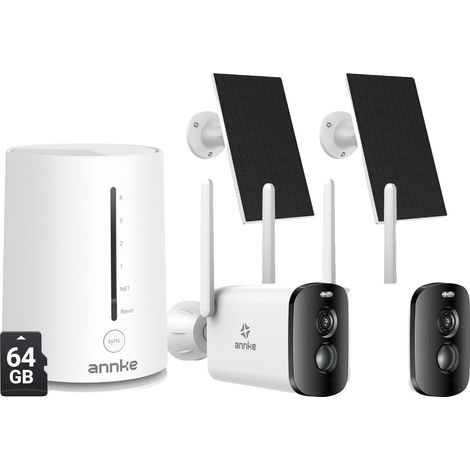 Caméra de sécurité solaire, résolution 4MP, WiFi double bande, 5200mAh 2Pcs 64G (1/2)