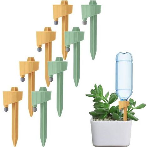 Lntyq Lot de 8 arrosages automatiques réglables - Facile à arroser - Pour plantes en pot, fleurs, jardin, plantes d'intérieur (1/5)