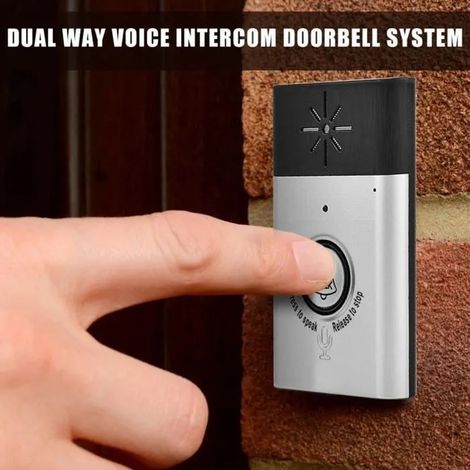 Interphone visiophone Sonnette de porte Interphone mini sonnette vocale interphone portatif sécurité maison 2,4 GHz sans fil à (1/4)