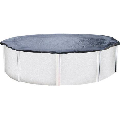 Trigano – Bâche d'hivernage pour piscine ronde 4,55 à 5,2 m – Épaisseur 90 g/m² – Tendeur et câble inclus – Protection contre débris et algues