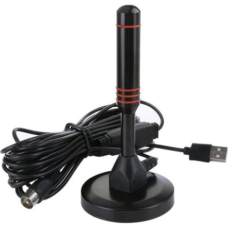 Antenne TV numérique légère amplifiée HDTV avec base magnétique pour intérieur maison (1/5)