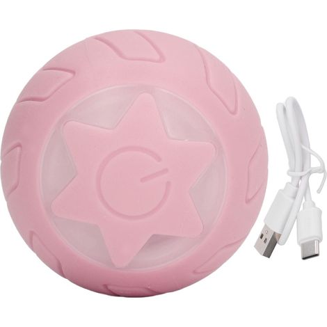 Balle interactive pour chat rose, en ABS et silicone, à roulement automatique. (1/5)