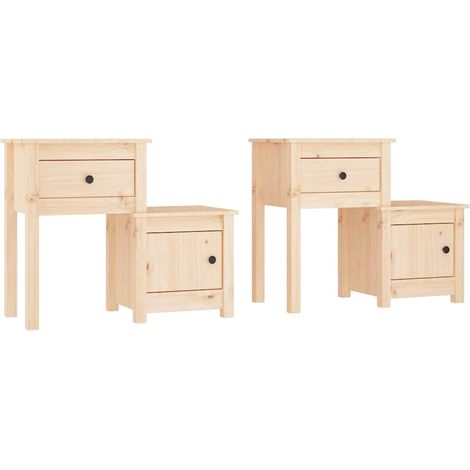 Maison Exclusive - Mesitas de noche 2 uds madera maciza de pino 7 (1/5)
