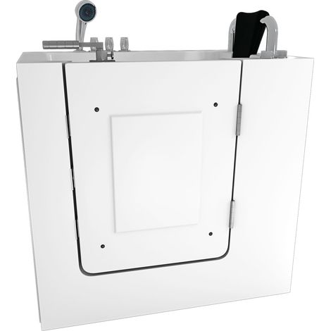 Sitzwanne Whirlpool Badewanne mit Tür S02WP-TH-B-R 100x78cm (1/5)
