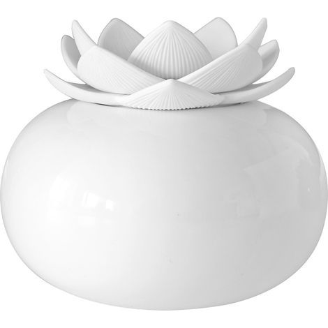 Diffuseur d'huiles essentielles en céramique, humidificateurs personnels petits pour bureau, humidificateur à ultrasons à brume fraîche USB Lotus mignon, 7 couleurs LED arrêt automatique (blanc (1/5)