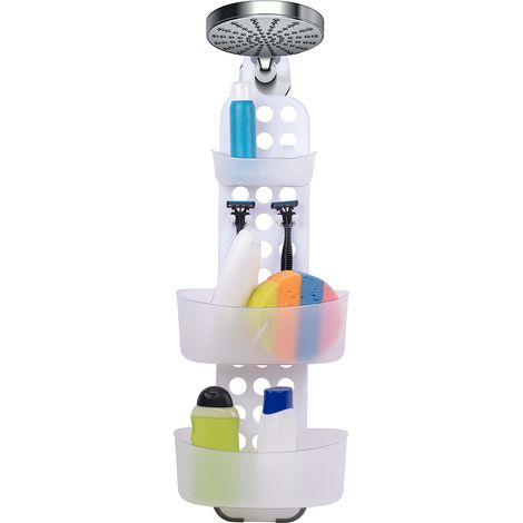 alpina Étagère de douche et de baignoire Blanc H71xl12xL25cm (1/5)