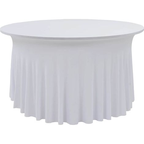 vidaXL Fundas elásticas para mesa 2 uds con falda 180x74 cm blanco (1/3)