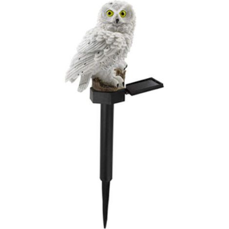 Solaire Lampe de Pelouse, Lampe de Décoration de Jardin Lumière Solaire Extérieure Imperméable Chemin Pelouse Cour Lampfr de Jardin Owl Dfrign (Blanc) (1/4)