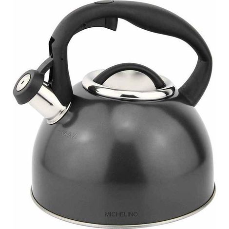Bouilloire sifflante 2,5 litres – Bouilloire en acier inoxydable – Bouilloire à thé – Bouilloire sifflante noire – Compatible induction – Bouilloire pour plaque de cuisson (1/2)