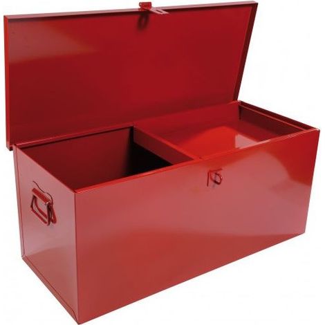 [JAMAIS UTILISE] Coffre de Chantier Métallique Avec Plateau Amovible SAM Rouge 800x350x350mm - SAM-517-PCV (1/5)