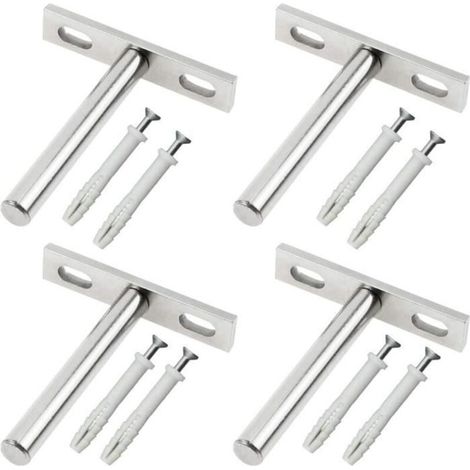 Metallhalterungen für Wandregale - Edelstahl - 79 mm - 4 Stück