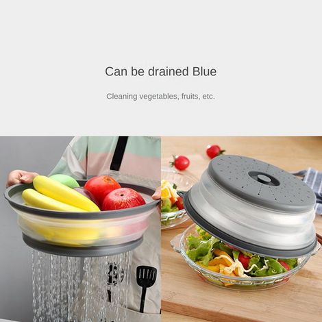 1 colour: Grey Material: PP+TPR Foldable microwave oven lid, splash guard, transparent lid. (1/5)