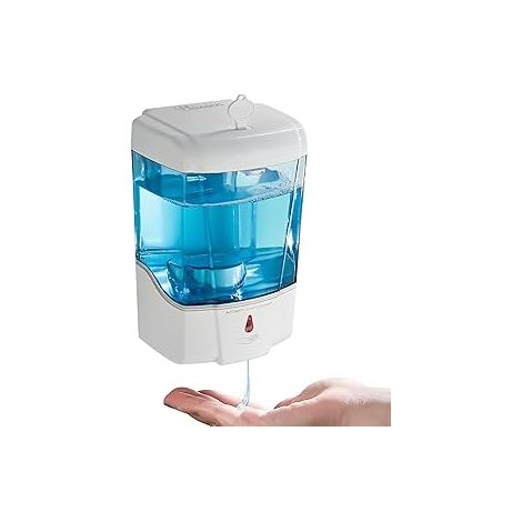 Distributeur automatique mural de gel hydroalcoolique 600ml, capteur infrarouge sans contact pour salle de bain, cuisine, WC, bouteille rechargeable, noir, usage domestique (1/3)