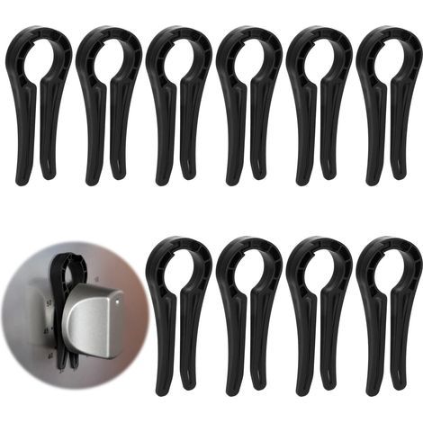 10pcs Verrous de Bouton de Cuisinière, à l'Épreuve des Bébés Couvercles de Bouton de Cuisinière Verrous de Cuisinière Sécurité des Enfants pour Bébé Maison Cuisine École Restaurants (Noir) (1/5)