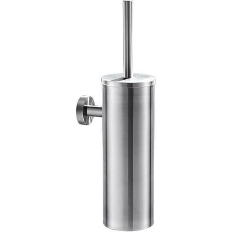 Auralum Brosse de Toilette élégante en Acier Inox Ensemble Brosse WC à Manche Long avec Support Hygiénique pour Salle de Bain (1/5)