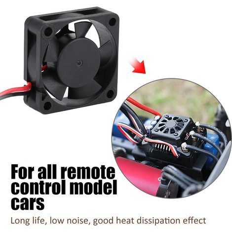 Ventilateur de refroidissement pour moteur de voiture RC, noir, à courant continu (30 x 30 mm) (1/5)