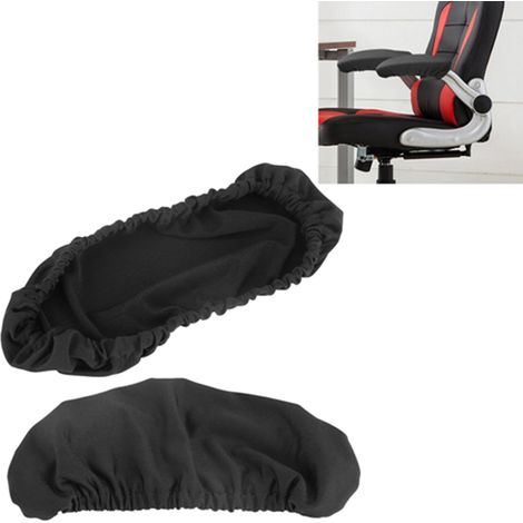 1 Paire de Housses Amovibles pour Accoudoirs de Chaise, Élastique, Protecteur Noir pour Fauteuil de Bureau