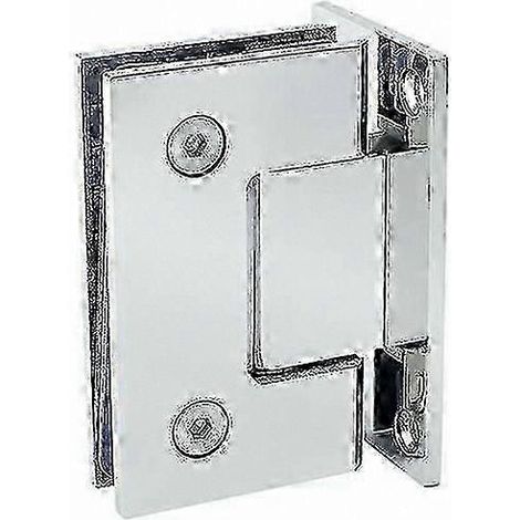 Charnières de porte en verre sans cadre en acier inoxydable pour salles de douche (90 degrés, qualité 304, pince à souder de 4 mm), charnières de panneau en verre à ouverture bidirectionnelle. (1/5)