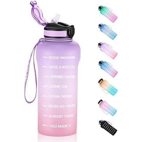 ETDW 2 Liter Trinkflasche Sport mit Strohhalm Groß BPA-frei (1/5)