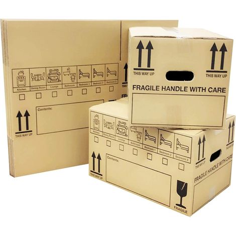 10 x New Print 18x12x10" Printed Removal Boxes