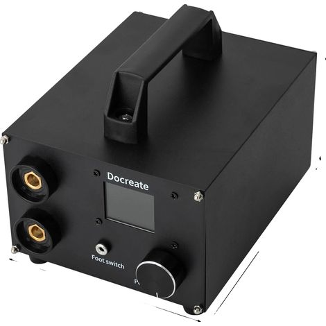 Máquina de soldar, corriente máxima de 1400 A, pantalla LCD, color negro, 12 V. (1/2)