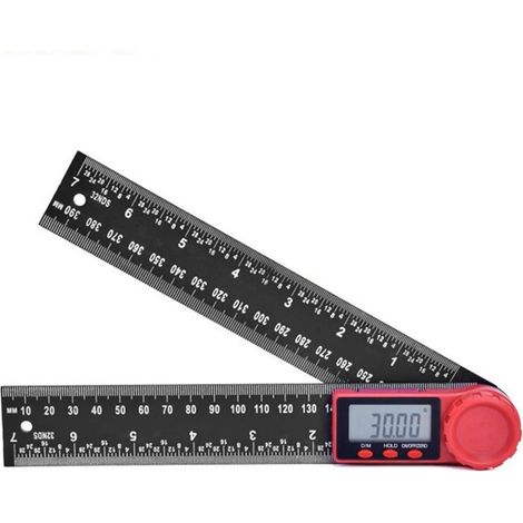 MINKUROW Regla De Medición Plegable 2 En 1 Regla Electrónica De Plástico Regla De Ángulo Negro De 300 Mm Regla Recta Pantalla Digital Medición De 360 Grados Ángulo Interior Medición De Ángulo Exterior (1/5)