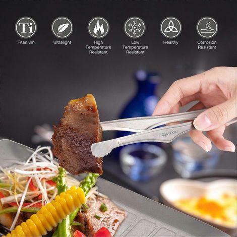 Ti Camping Grillpfanne & Grillzangen-Set, tragbares Outdoor-Kochgeschirr, Antihaftbeschichtung, mattes Finish, perfekt