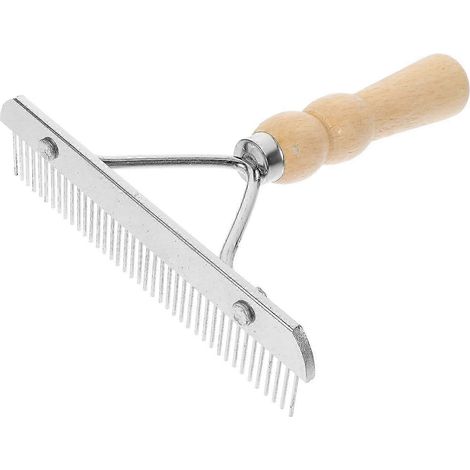 Peigne ergonomique en crin de cheval avec manche en bois pour le nettoyage. 1 peigne, couleur aléatoire.