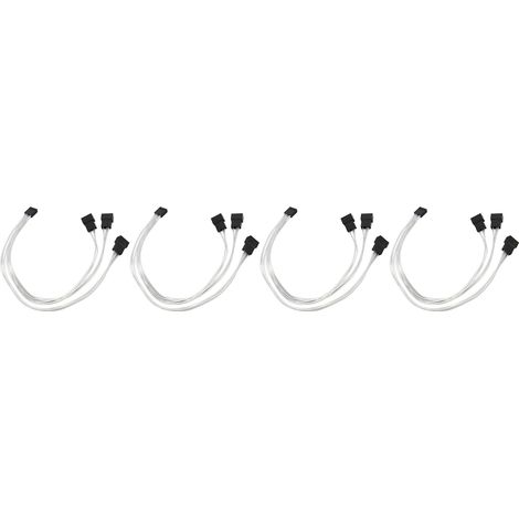 Câble d'extension pour ventilateur PC (4 broches, fil de cuivre argenté) - Répartiteur 1 vers 3 (1/4)
