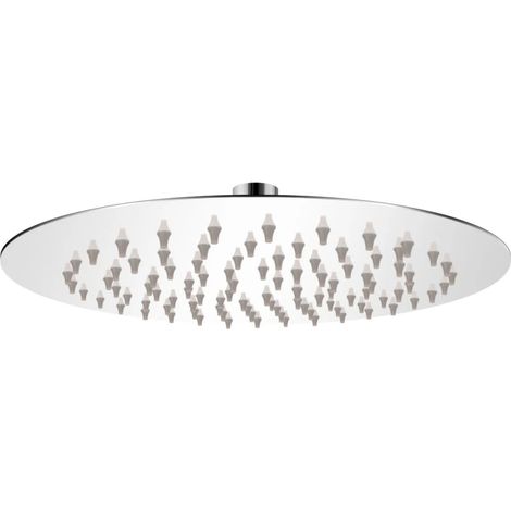 Soffione doccia tondo in acciaio inox a immersione 20 cm 020003098