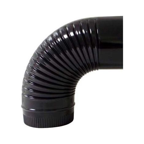 GOMITO STUFA VETRIFICATO NERO 90 - 100 MM (1/2)
