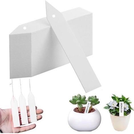 Étiquettes de plantes en plastique épais de 100 pouces, 4.7 pièces, étiquettes de graines blanches, marqueurs d'herbes de jardin, étanches (1/4)