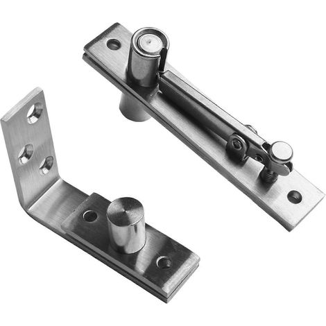 Charnière pivotante en acier à 360 degrés pour porte, en forme de L, finition brossée (1/5)