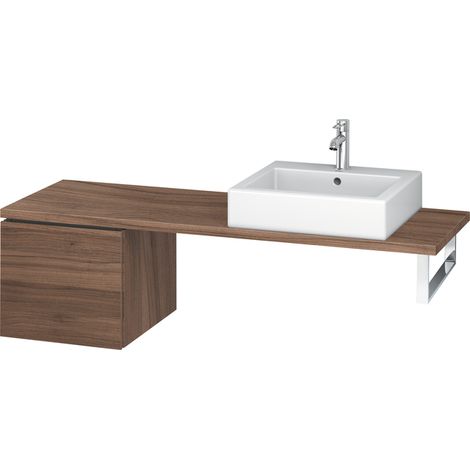 Duravit L-Cube Base pour console, largeur 420mm, profondeur 477mm, 1 tiroir, Coloris: Décor noyer naturel - LC582107979 (1/4)