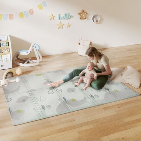 tapis de jeu bébé 200x150 cm multicolore – pliable antidérapant (1/5)