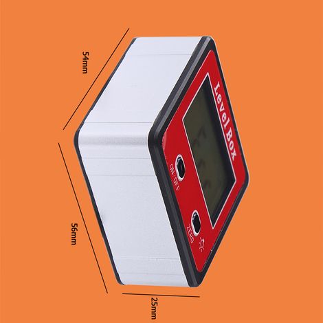 GARRYFIZH Inclinomètre numérique horizontal, rapporteur d'angle, inclinomètre électronique, niveau à bulle, base magnétique, outils de mesure rouges