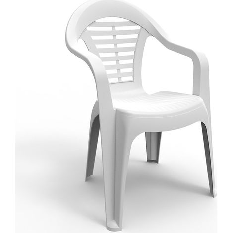 Silla apilable menorca, color blanco, 54 x 58 x 86 cm
