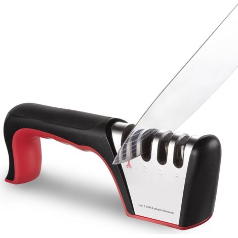 4-in-1 Messerschärfer, Küchenzubehör für Keramikmesser, Stahlmesser und Scheren, Klingenrestaurierung und -politur (1/5)