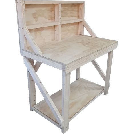 Wooden Workbench 18mm Plywood Top Industrial Garage Heavy-Duty, 6ft (180cm) With back panel