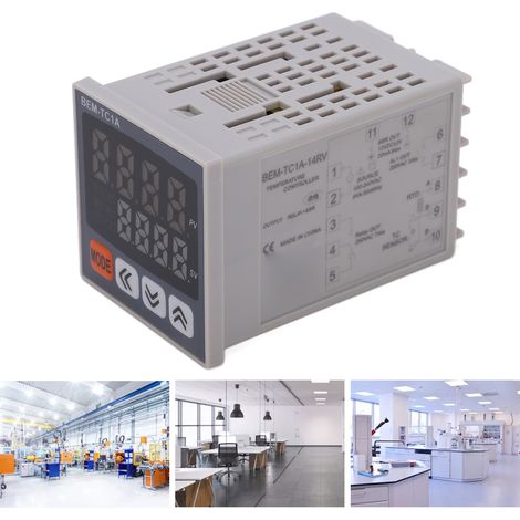 Régulateur de température BERM PID avec relais et sortie à semi-conducteurs, instrument de contrôle de température 100-240 V CA BEM-TC1A-14RV (1/5)