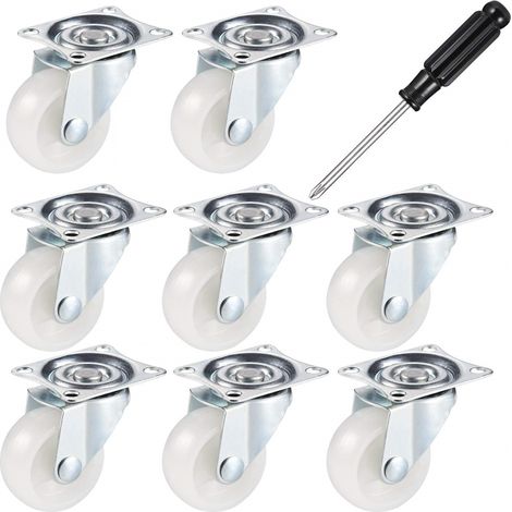 8PCS Roulettes Pivotantes, PU Roulette Charge Lourde en Caoutchouc pour Bricolage, Roulettes pour Meubles avec Tête Pivotante à Doble Roulements à Billes avec Vis (1/5)